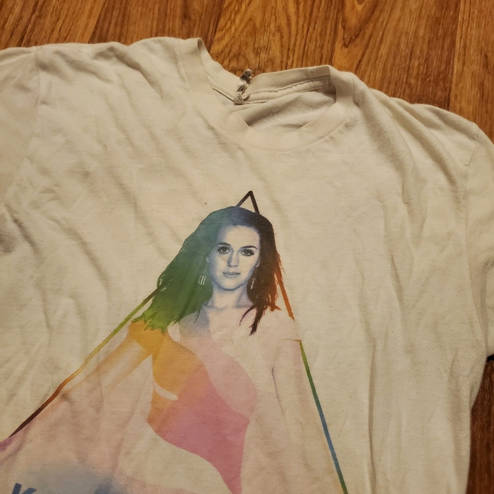 Katy Perry Shirt Adult Medium White Prismatic World‎ Tour Graphic Concert Music
